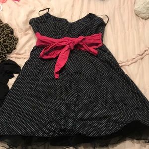 black and white polka dot dress